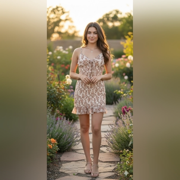 Blāshe Dresses & Skirts - Floral Tie-Front Mini Dress